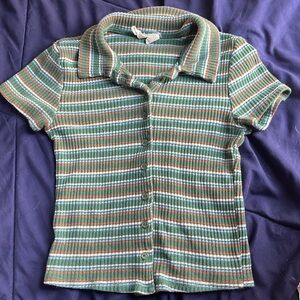 Sky & sparrow. Women’s S. Green, orange, blue & white.